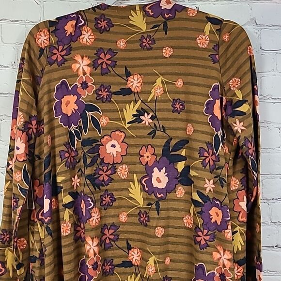 LuLaRoe NWT Sarah Cardigan Copper Floral Knit Long Duster Sweater Jacket M 10/12 - Picture 9 of 11